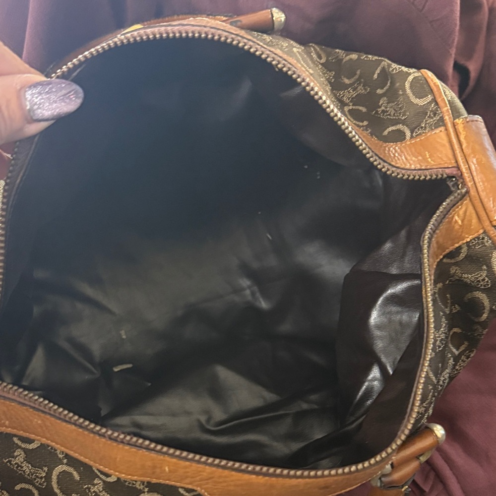 Vintage Celine Brown Monogram Tote Bag with Tan Leather Accents - Picture 8 of 12